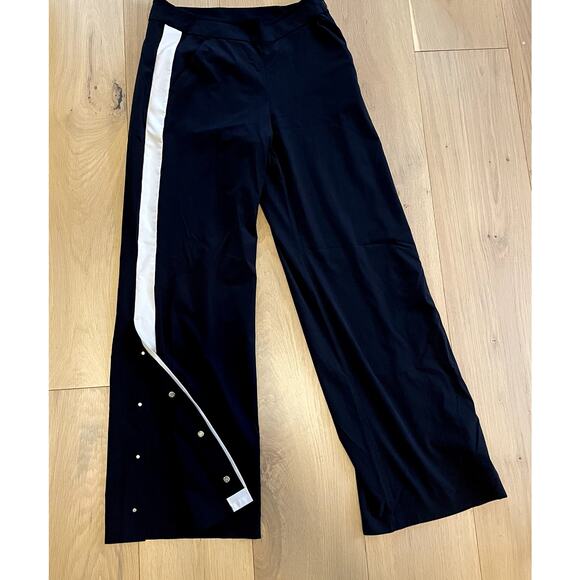 Athleta Wide Leg Tuxedo Pant white stripe size 2 - Picture 2 of 6